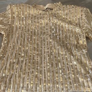 Zara Gold Sequin Top